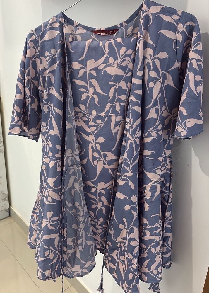 Blue Floral Print Dupatta
