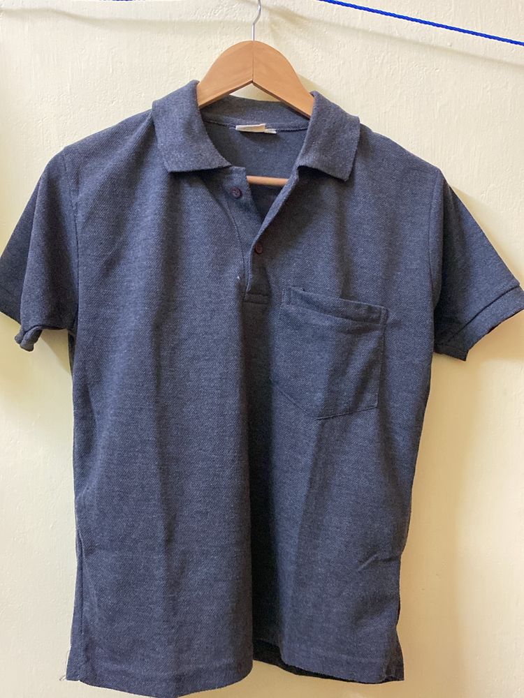 Charcoal Black Mens Polo Tshirt