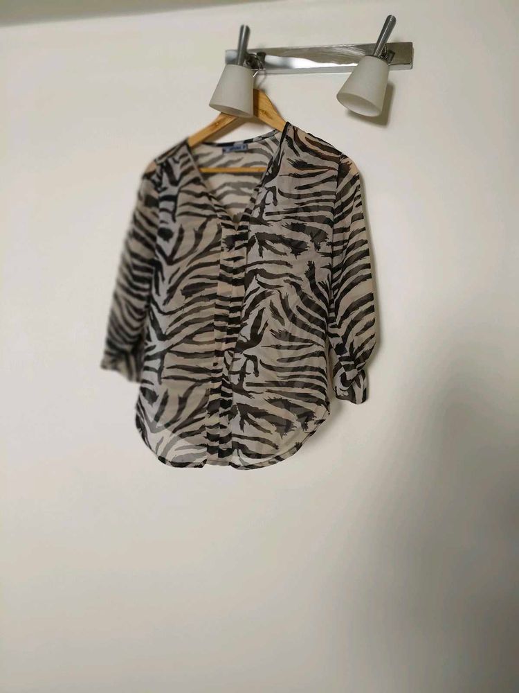 Sheer Zebra Print top