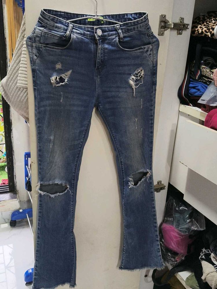 Distressed Flare Jeans