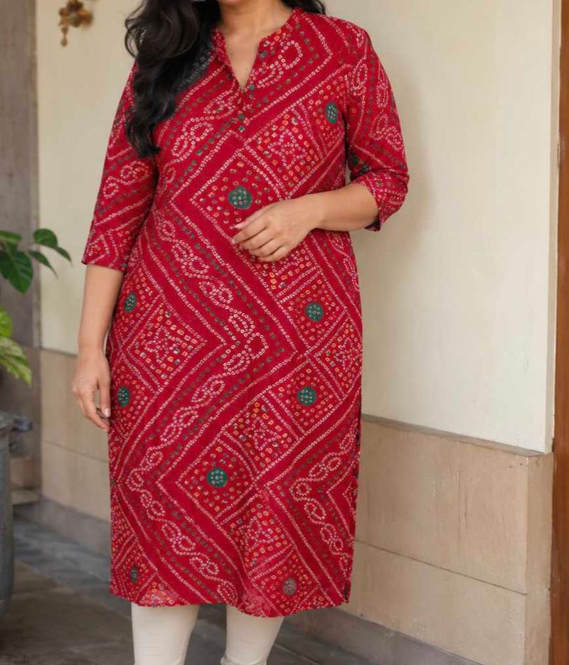 Rajasthani Bandhani print kurti