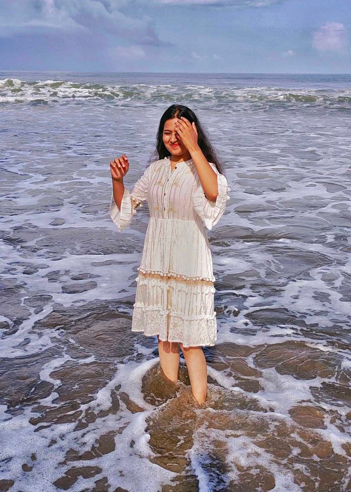 off white boho dress