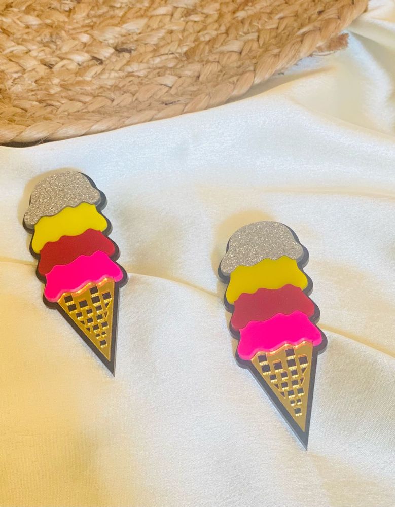 Cute Ice Cream Cone Earrings