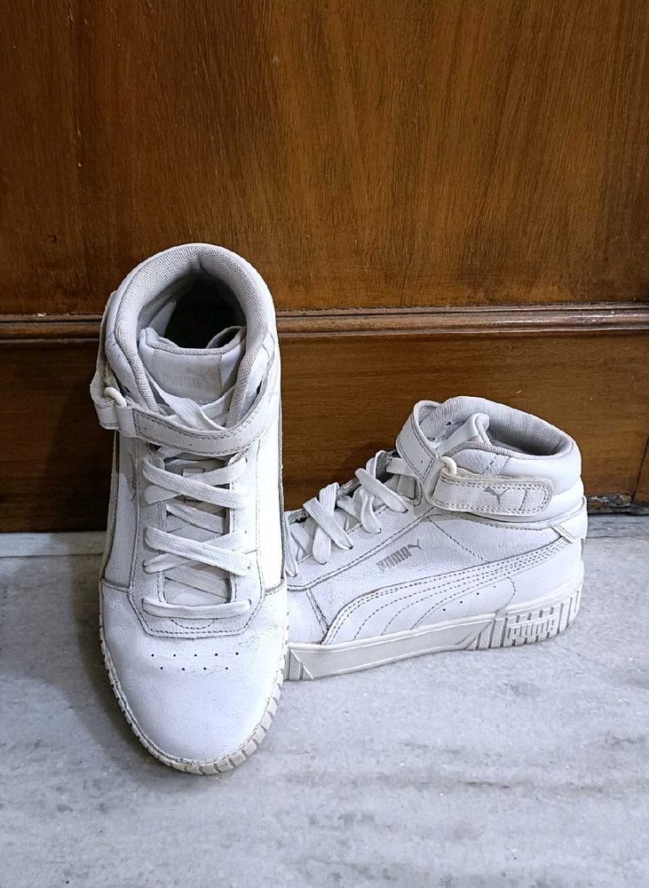 Puma White High-Top Sneakers