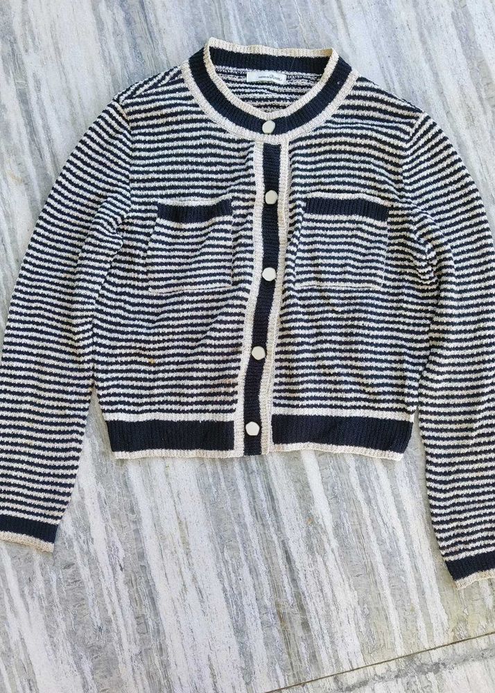 Striped Cardigan Sweater