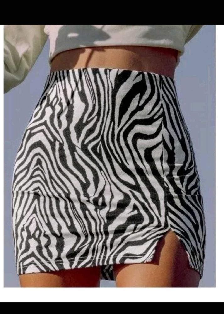 Zebra Print Mini Skirt