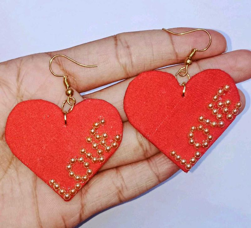 Red Heart 'Love' Earrings