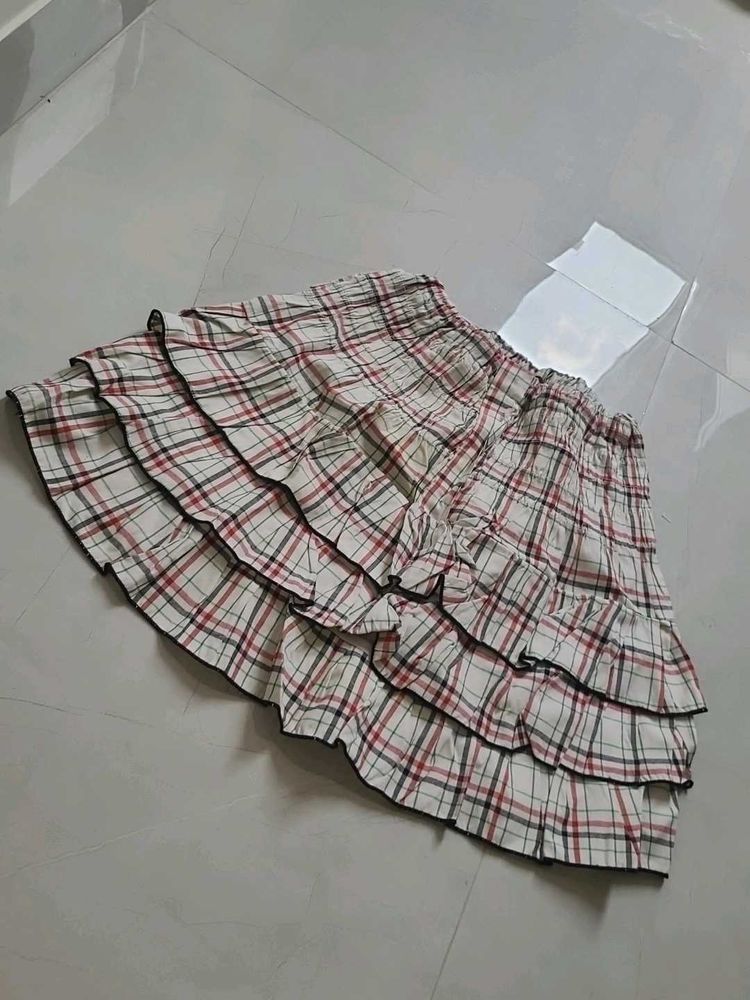 Tiered Plaid Mini Skirt