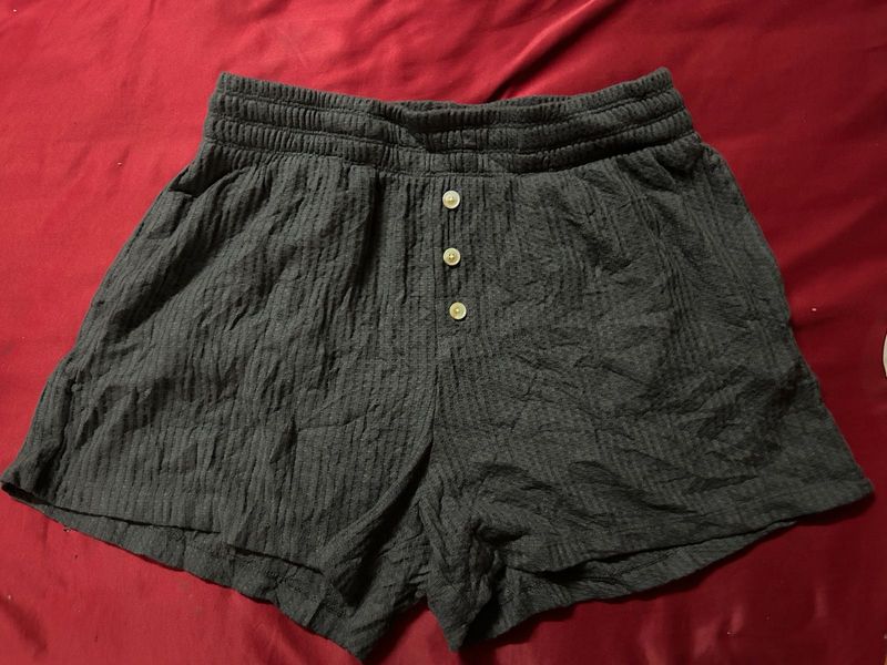 Cozy Textured Button-Up Shorts