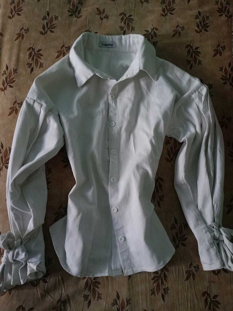 White shirt with Ruffled Cuffs
