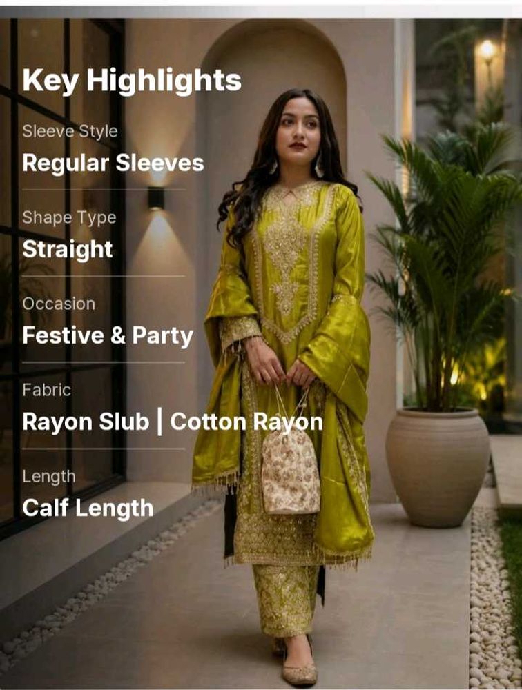 Elegant Kurta Set with Trousers Dupatta
