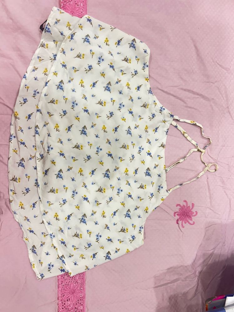 forever 21 Floral Print Halter Neck Top