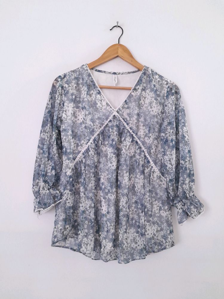 Grey Printed Top (Women's)