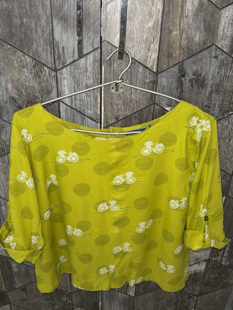 Whimsical Bicycle Print Top