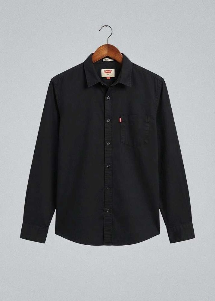 Men's Classic Black Full-Sleeve Shirt