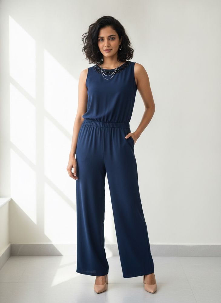 Elegant Navy Jumpsuit only brand