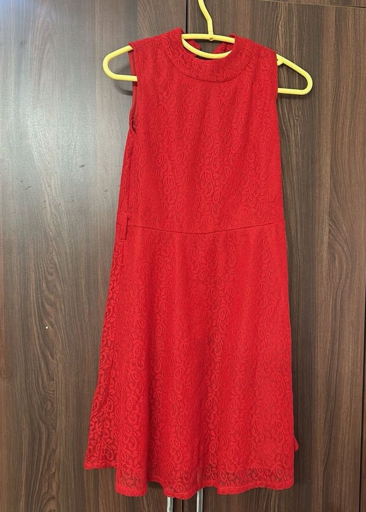 Elegant Red Lace Dress