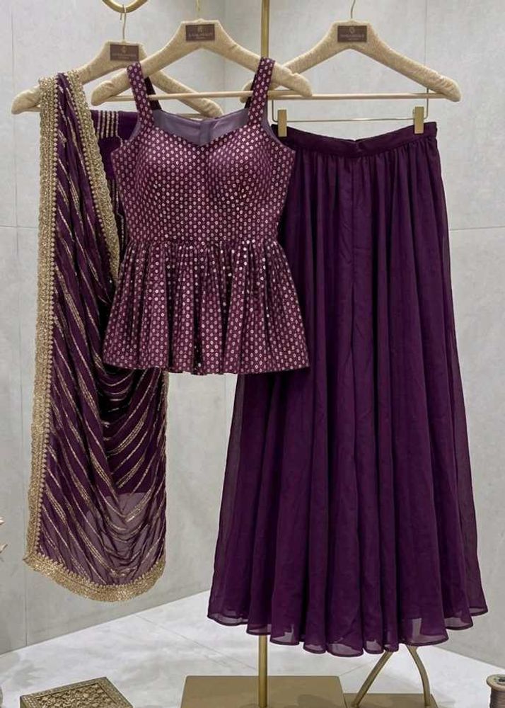 Stunning Purple Lehenga Choli Set