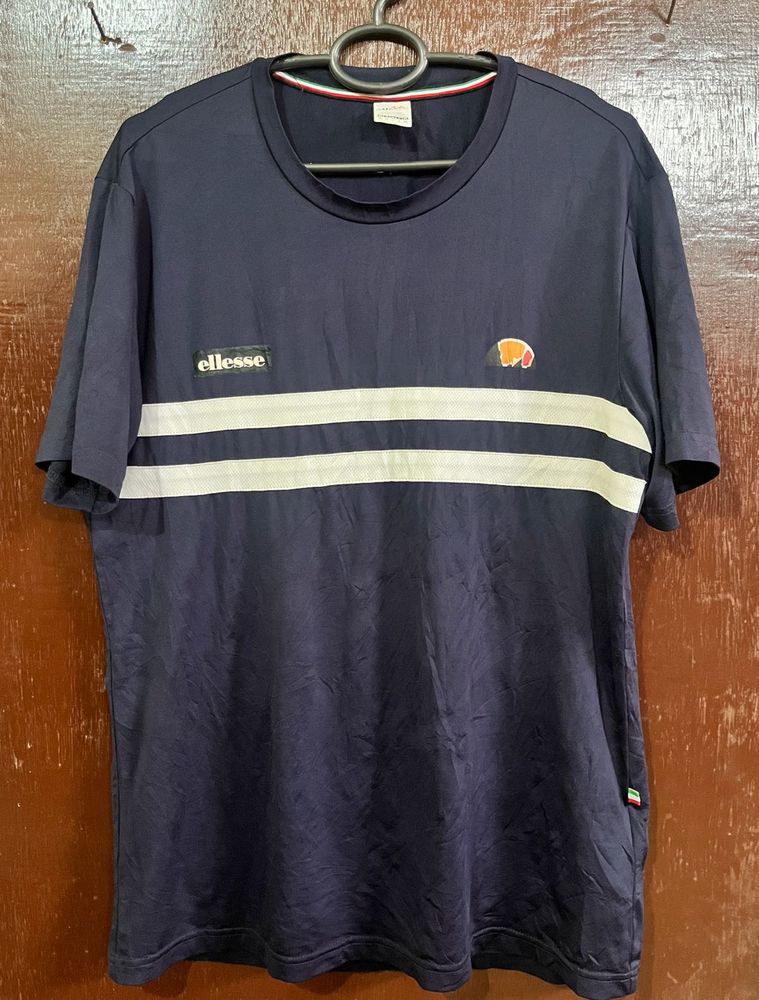 Ellesse Navy Striped T-Shirt