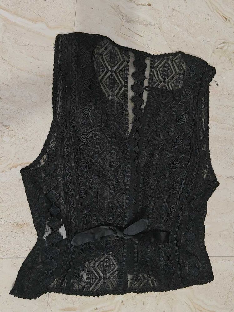 Elegant Black Lace Blouse