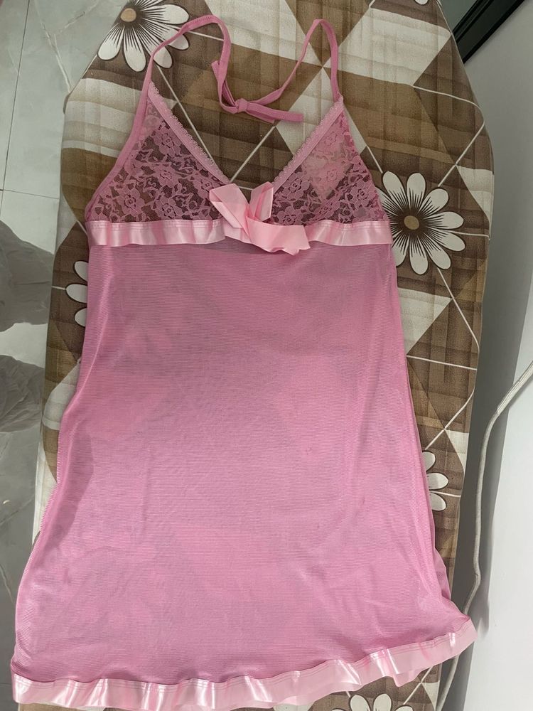 Pink Babydoll Lace Chemise