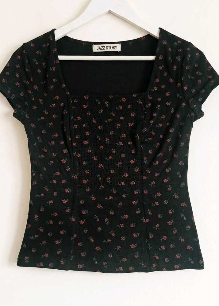Black Floral Top 💗🖤