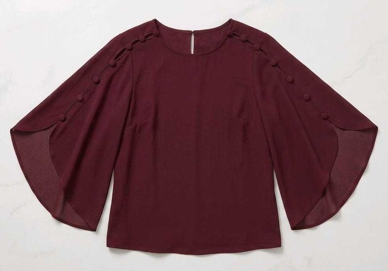 Wine Batwing Top