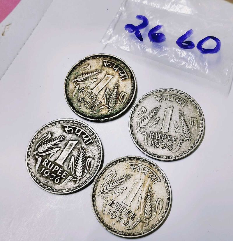 4 big 1 rupee coin