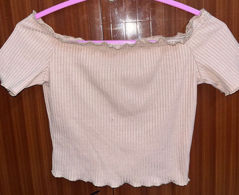 Cute Off-Shoulder Crop Top