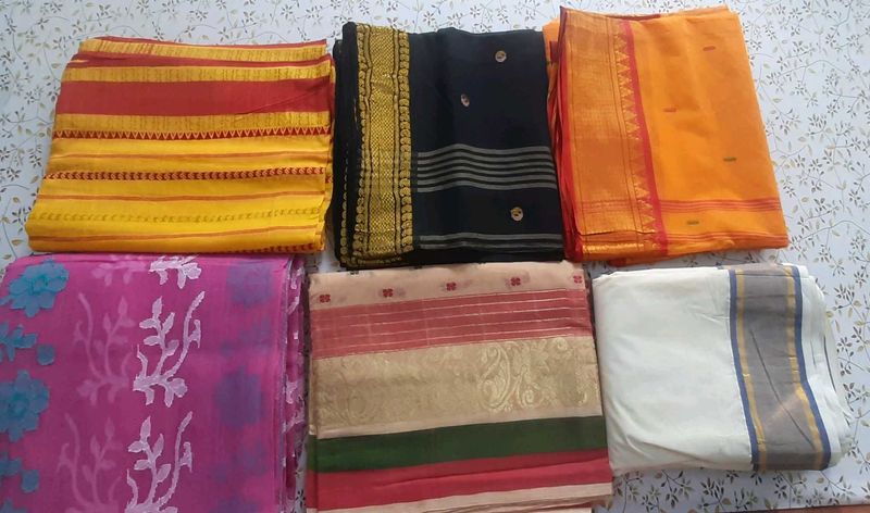 6 Traditional Sarees Set