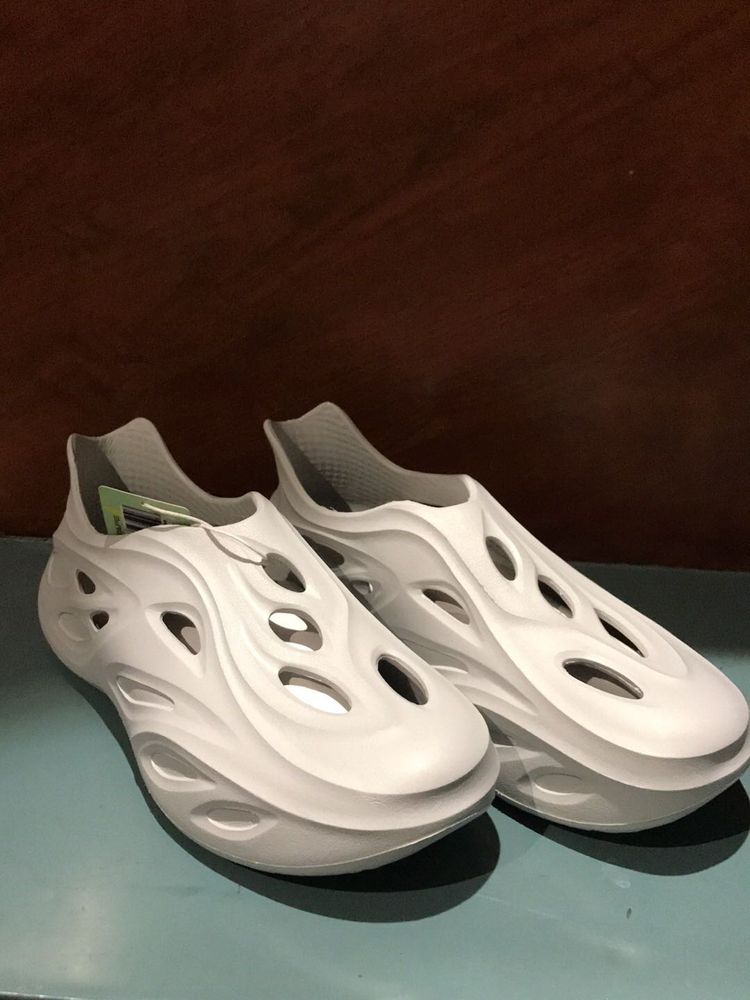 Stylish White Chunky Slip-On Shoes