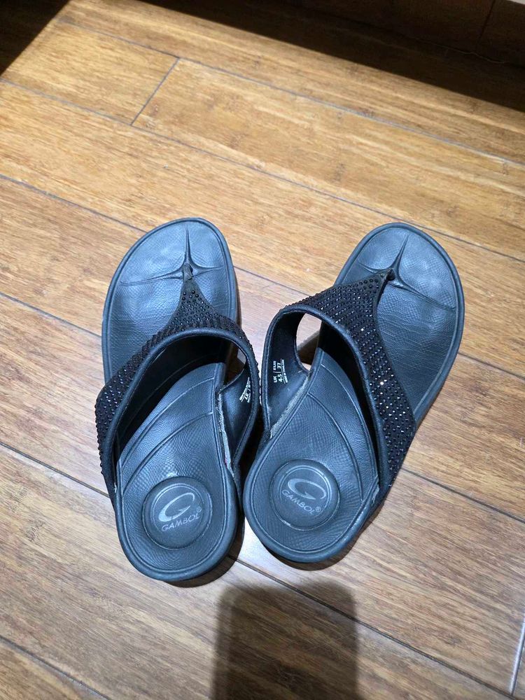 🇮🇳Freedom Sale🇮🇳Sparkly Black Flip-Flops