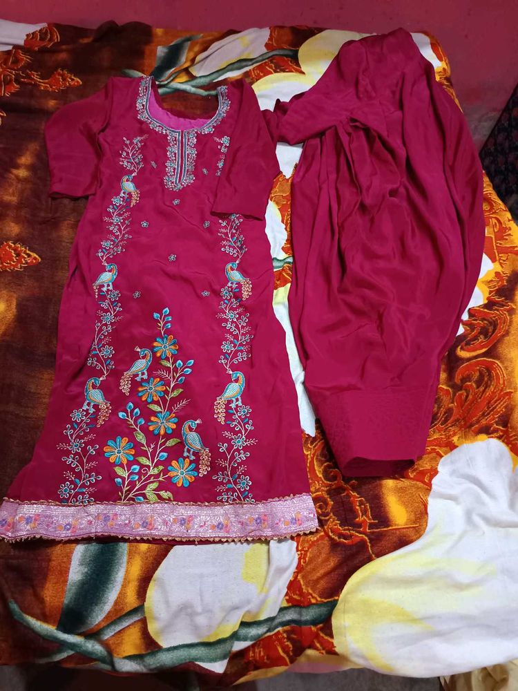 Beautifully Embroidered peacock suit salwar