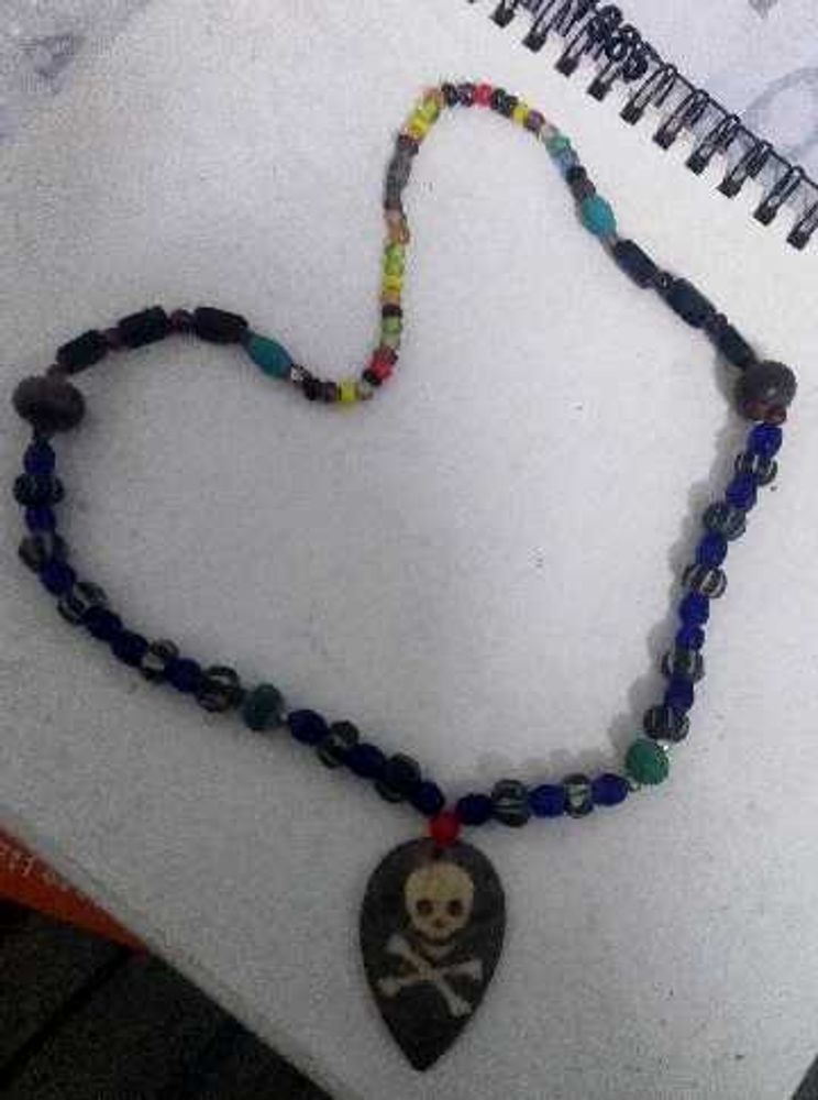 Skull Pendant Beaded Necklace
