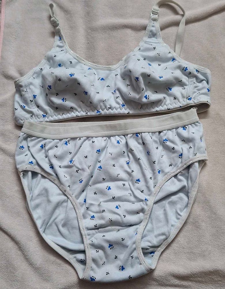 Cute Floral Print Bra &amp; Panty Set