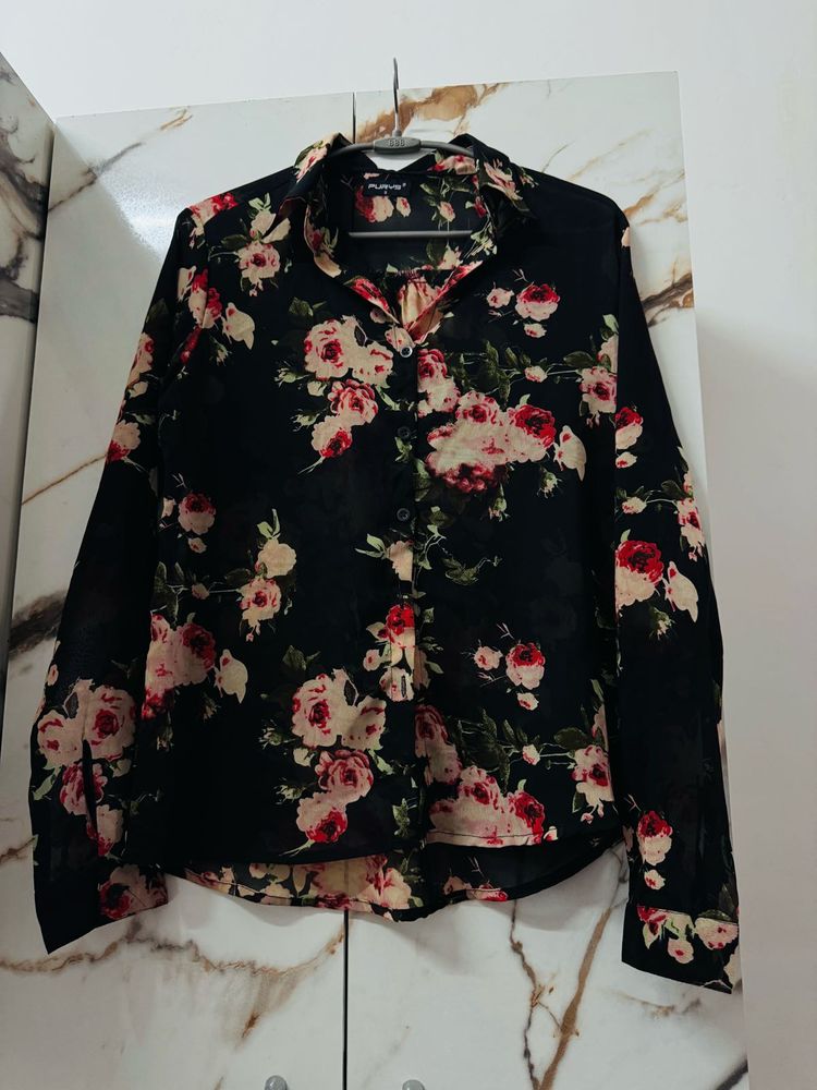 Floral Print Long Sleeve Shirt