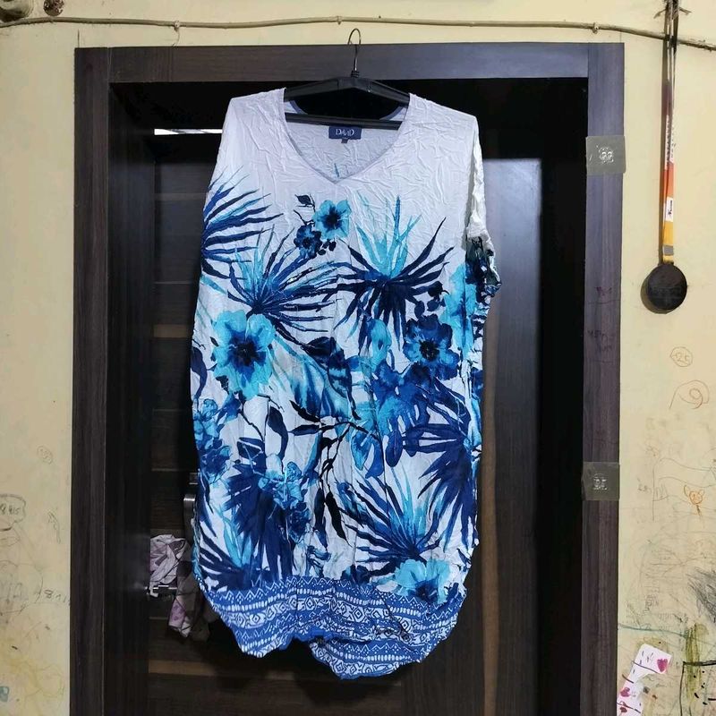 Blue Floral Print Kurta