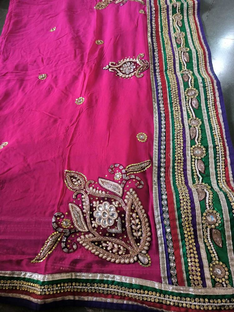 Embellished Pink Saree 💓