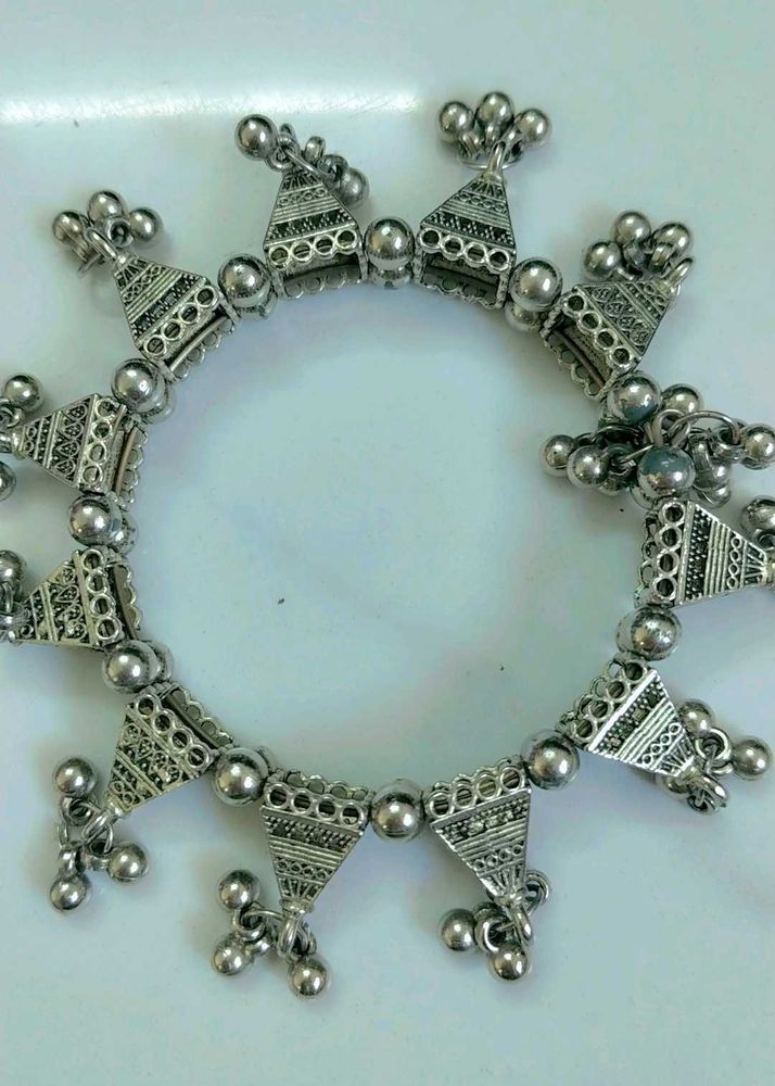 Boho Silver Anklets with Bells