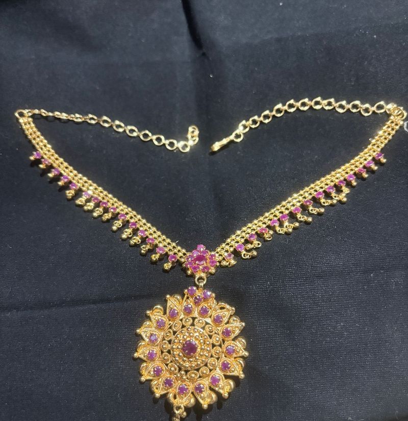 Ruby Red Necklace With Pendant