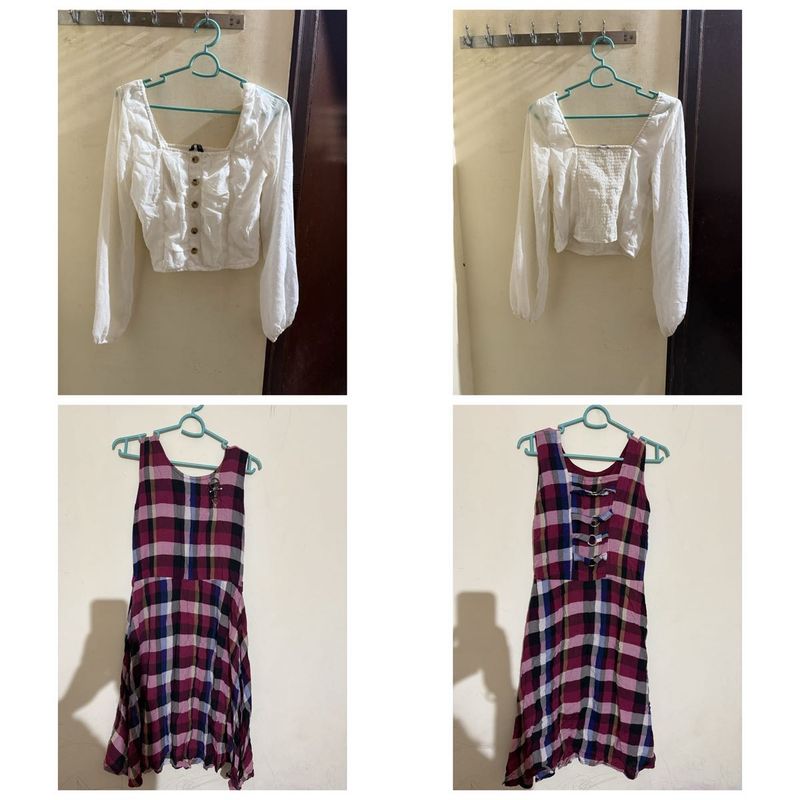 White Square Neck Button Up Blouse