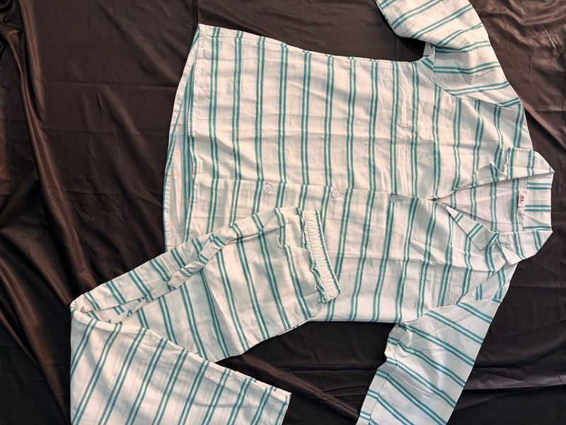Striped Cotton Night Suit