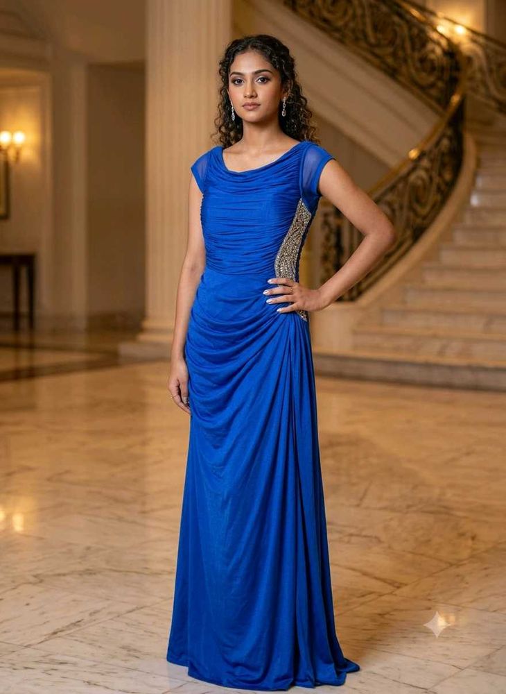 Royal Blue Ruched Gown