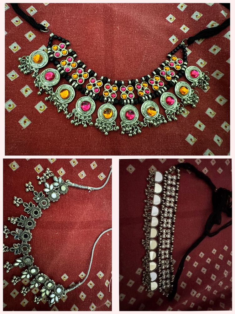 Boho Oxidised Necklace Set