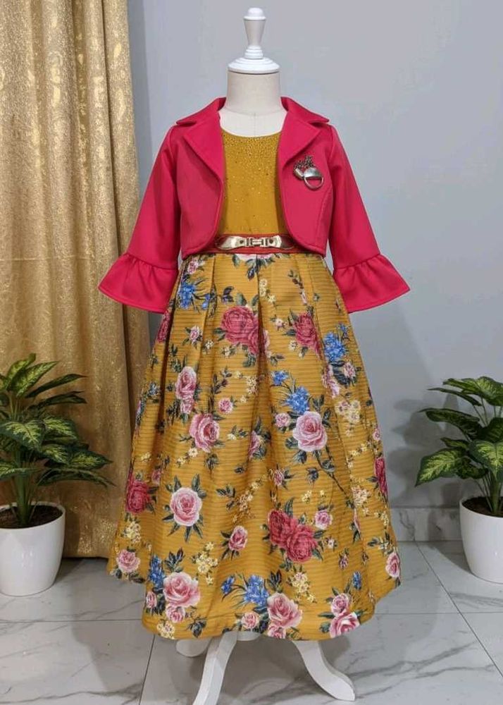 Girls' Party Dress with Jacket(Size-26)
