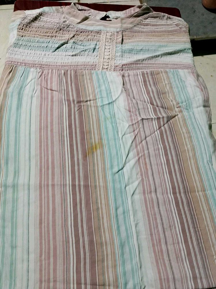 Striped Smocked Top