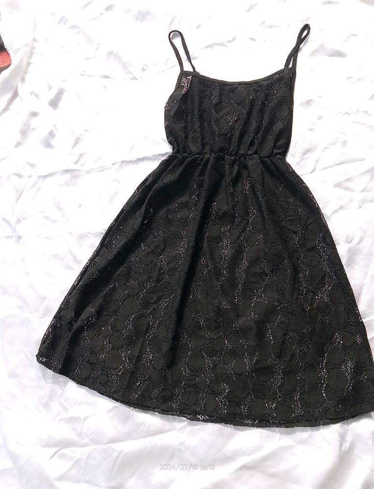 black lace Transparent  Dress