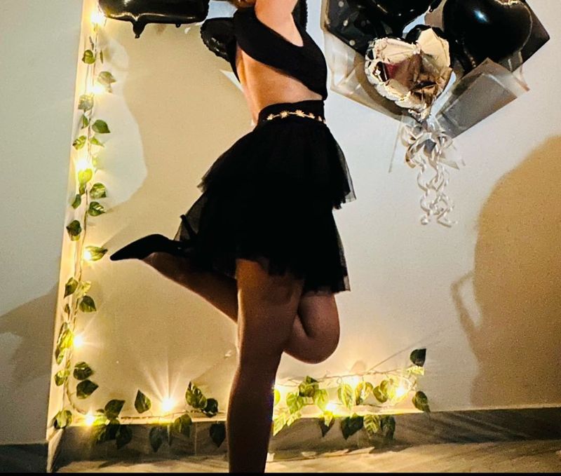 Chic Black Ruffled Mini Dress