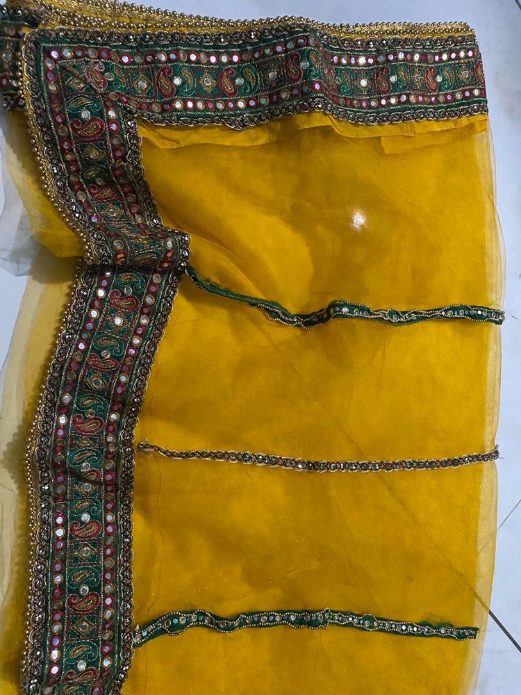 Embellished Yellow saree