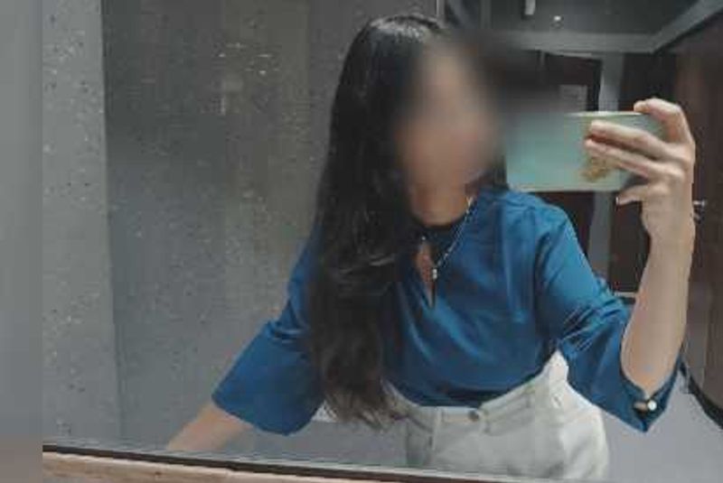 Blue V-Neck Flared Sleeve Top